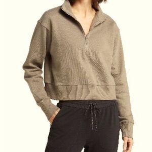 Zella Cara Lite Half-zip crop sweatshirt